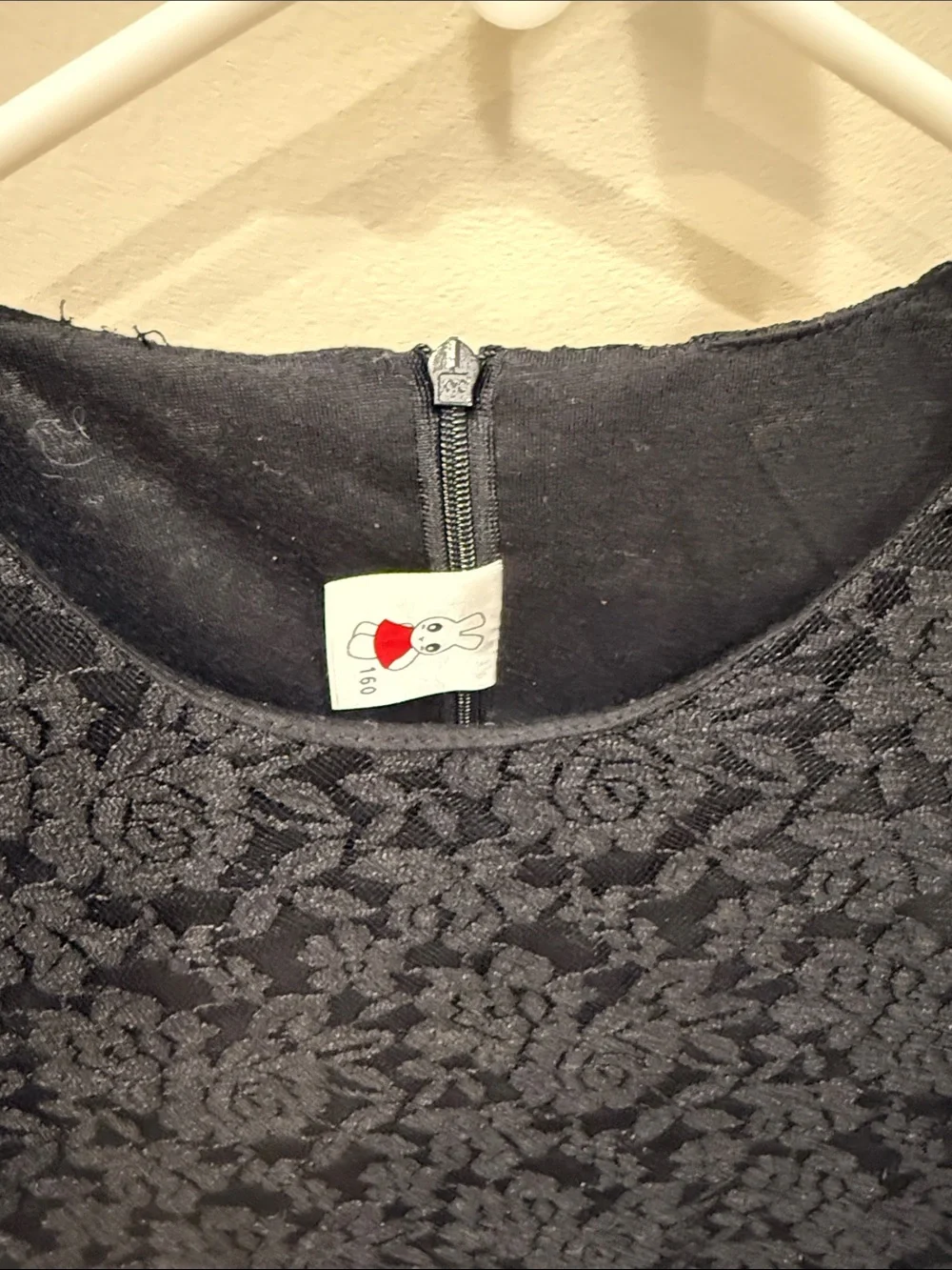Black Lace girls dress - Elegant Floral Overlay. Euro size 160